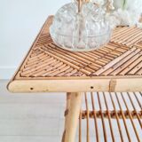 Antique rattan coffee table