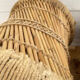 4 tabourets corde et rotin