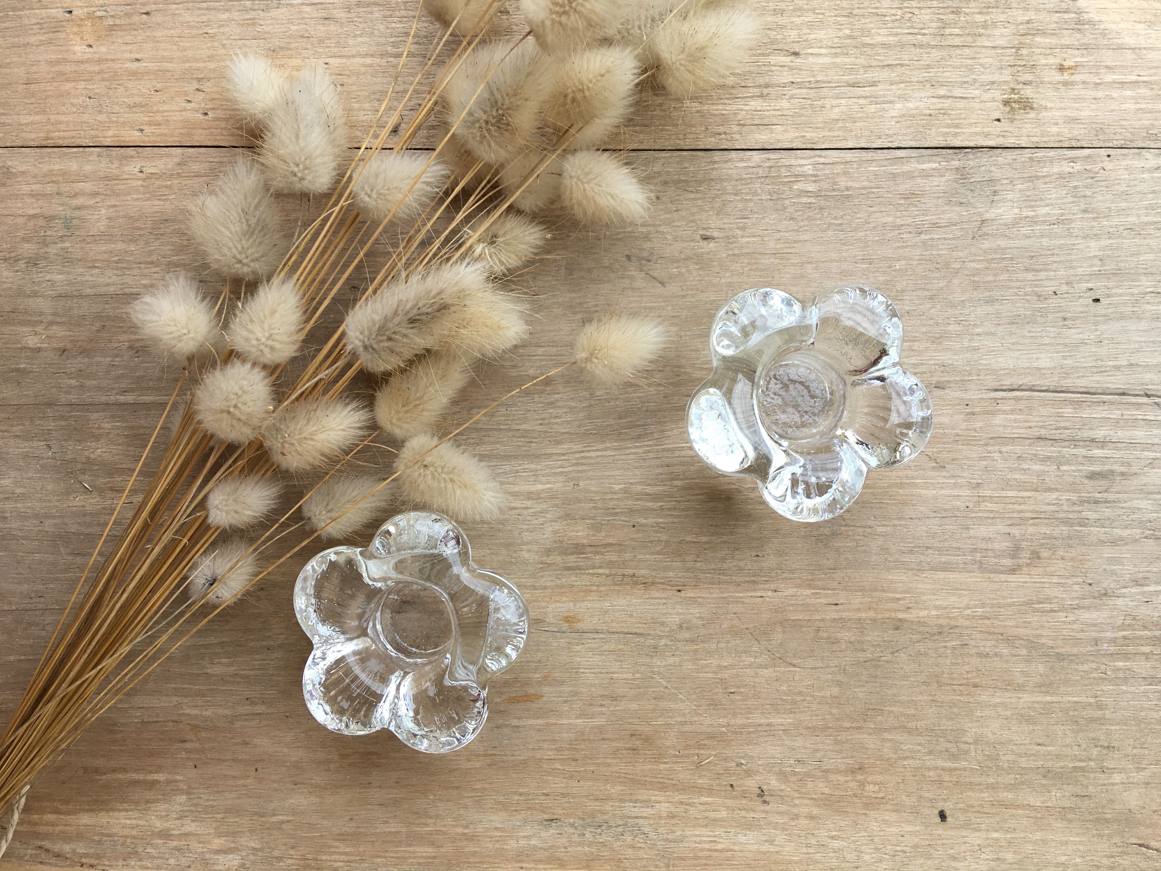 Pair of flower candle holders