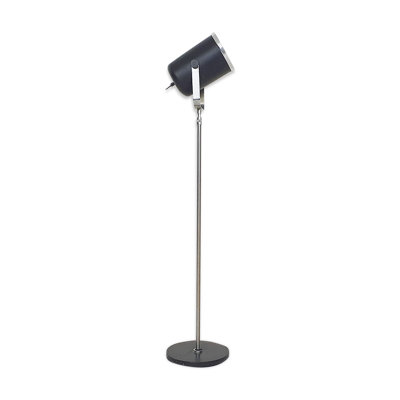 Lampadaire en métal noir du milieu du siècle des années 1960