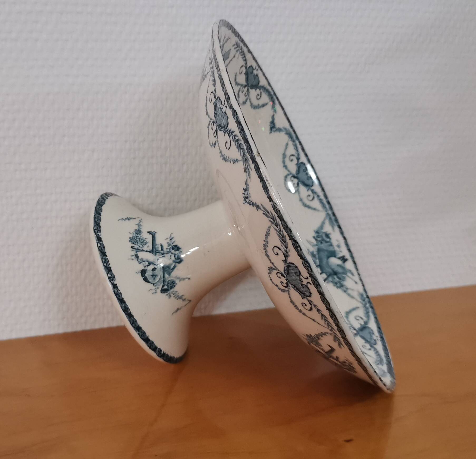 Longwy iron earthenware compote bowl 1900