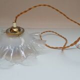 Vintage clear glass pendant light - wavy 1960 1970