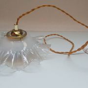 Vintage clear glass pendant light - wavy 1960 1970