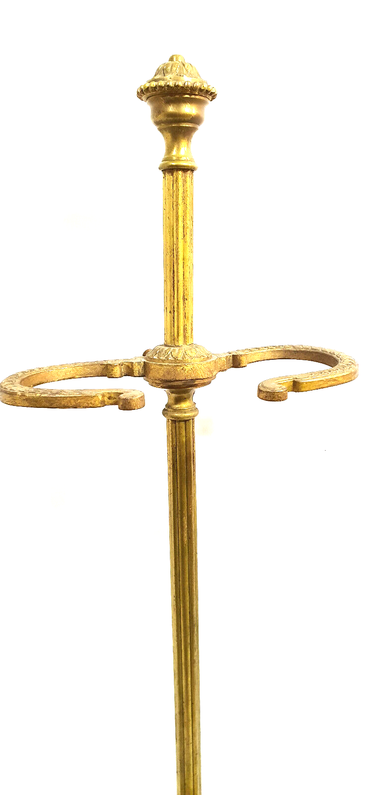Old brass umbrella door triangular base mounted on column