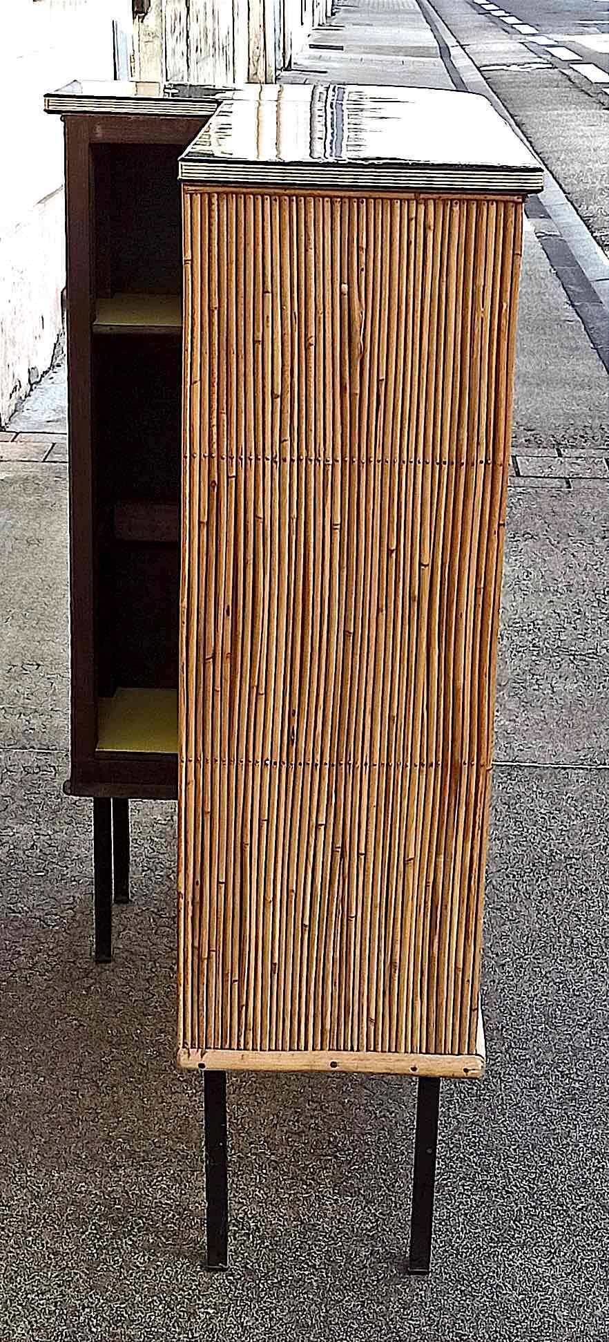 1950s wicker bar, height 108.5 cm