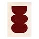 Abstract painting on paper, dark red illustration signed Eawy.