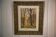 Lithograph of a woodland path, gilt frame, with embossed foliage decoration, 1950s