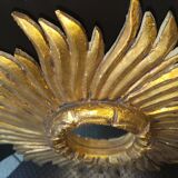 Golden wood sun mirror circa 1960