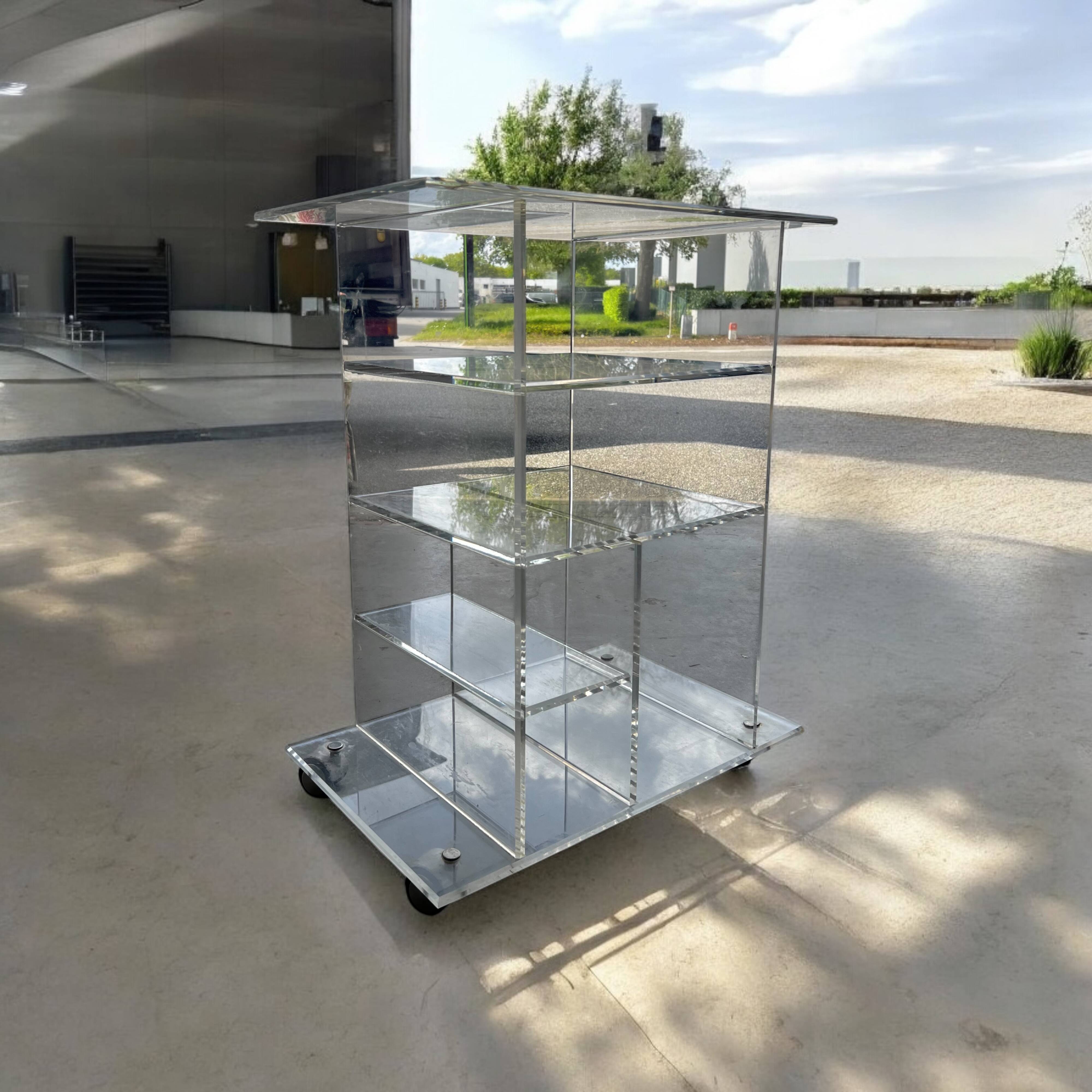 Vintage plexiglass furniture/audio furniture/cart