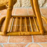 Vintage bamboo and rattan plant holder, circa 70's