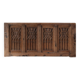 Neo-Gothic Flemish hand carved panel in solid oak, ca. 1850