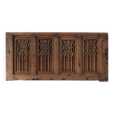 Neo-Gothic Flemish hand carved panel in solid oak, ca. 1850