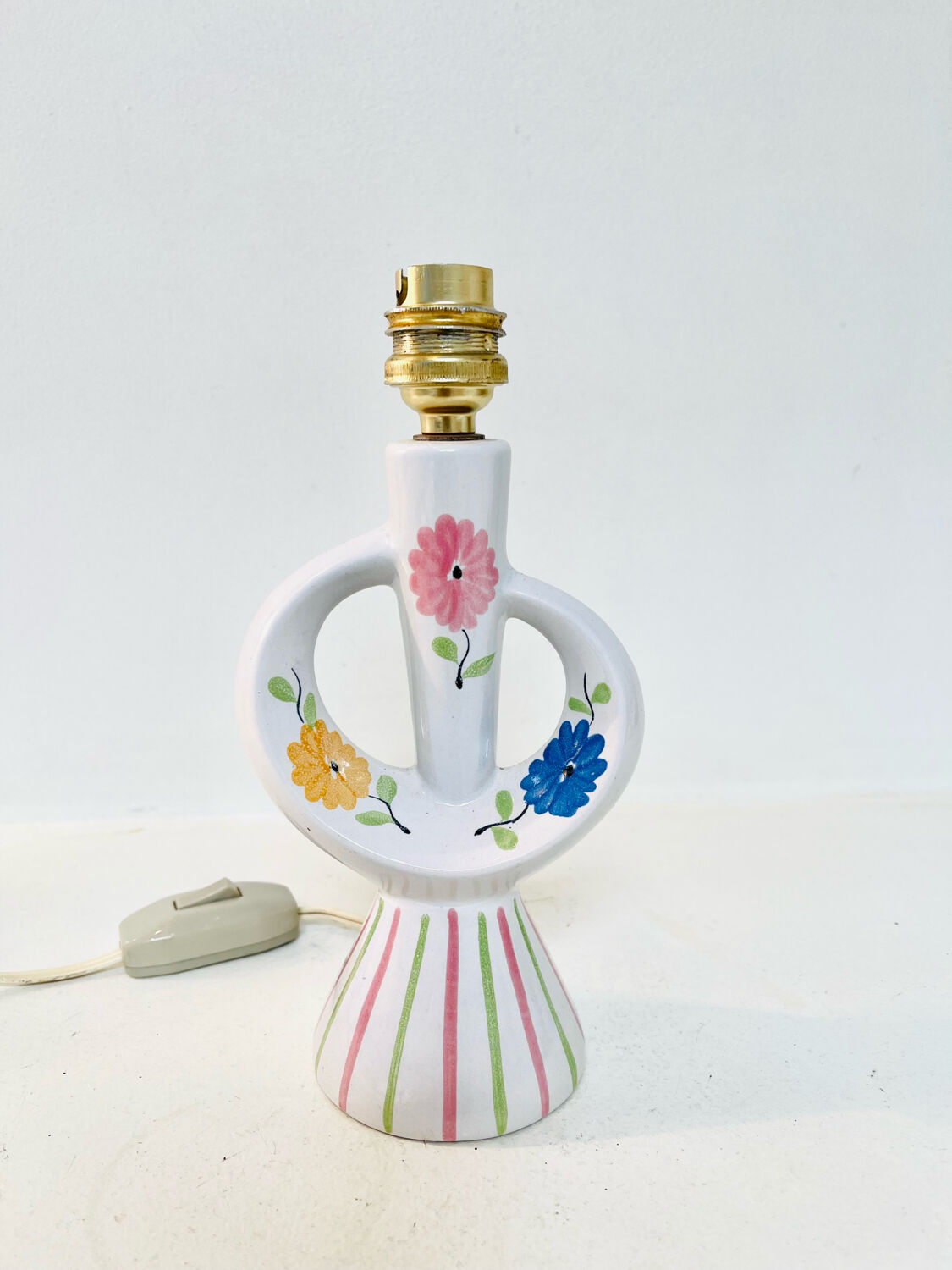 Small floral ceramic lamp – 1950s