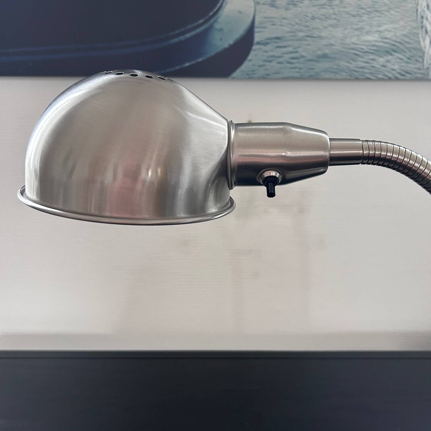 Silver metal desk lamp