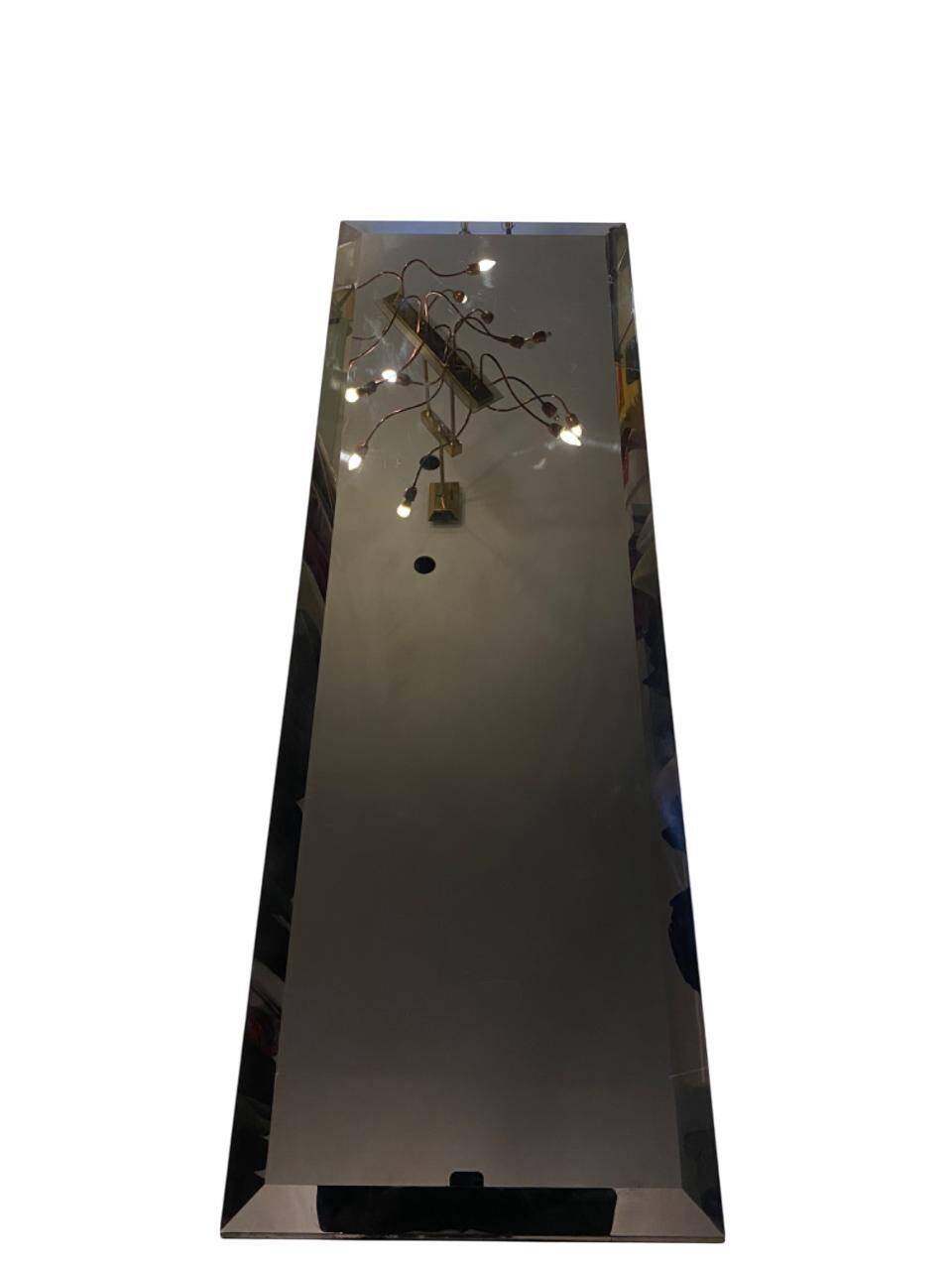 Mid Table / Console - Lacquered aluminium and black tinted glass - Italian design
