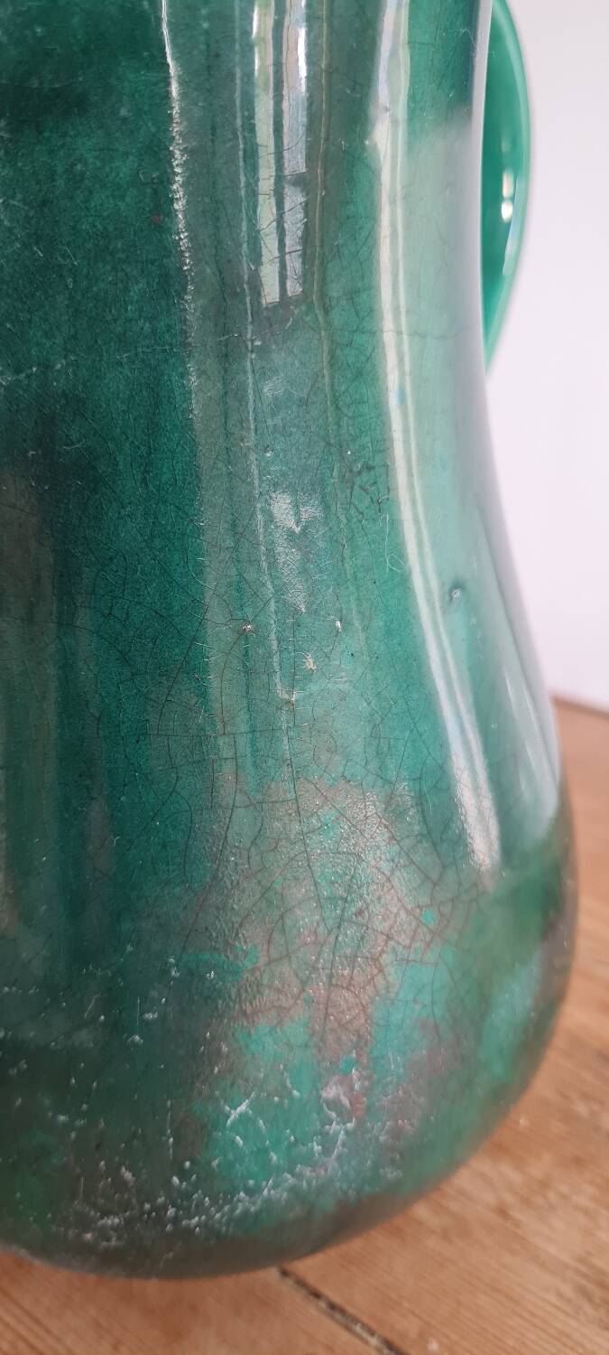 Enamelled stoneware pitcher