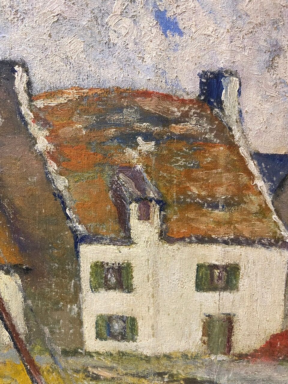 Tableau ancien , paysage breton xx siècle