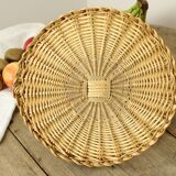 Wicker tray with handles