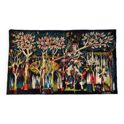 Tapisserie ''Le bucheron'' de Jean-Claude Bissery.