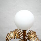 Vintage palm lamp in gilded metal