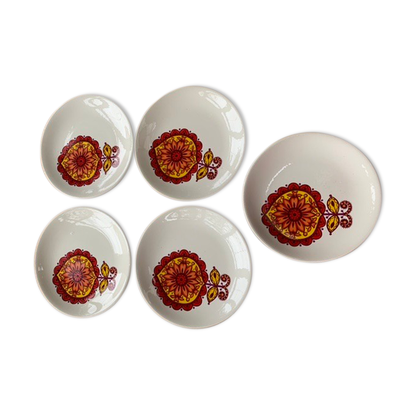 5 plates kg luneville France vintage 1970