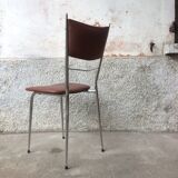 Chaise skaï marron