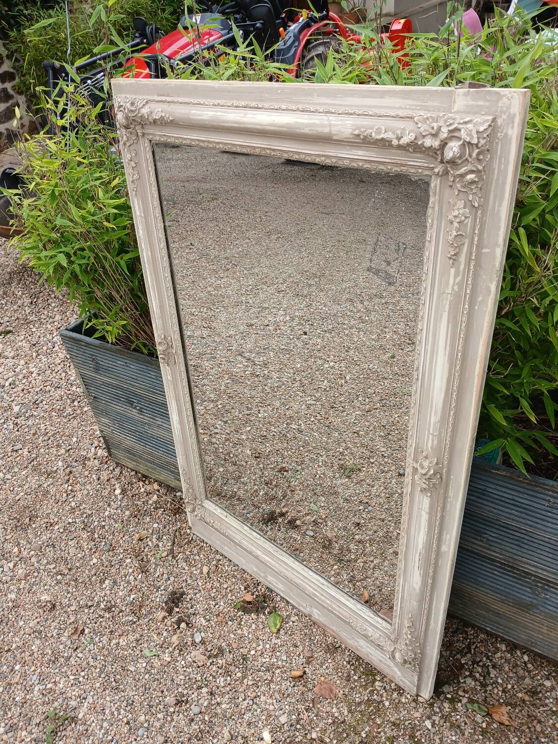 Large antique mirror/wooden frame