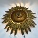 Large wall sconce "Sol" in gilded wrought iron – Spain, 1950s