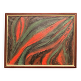 Original Swedish Oil on Canvas – Abstract Expressionist Composition – Vintage & Framed