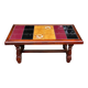 Solid wood and multicoloured ceramic coffee table from the 1970s.