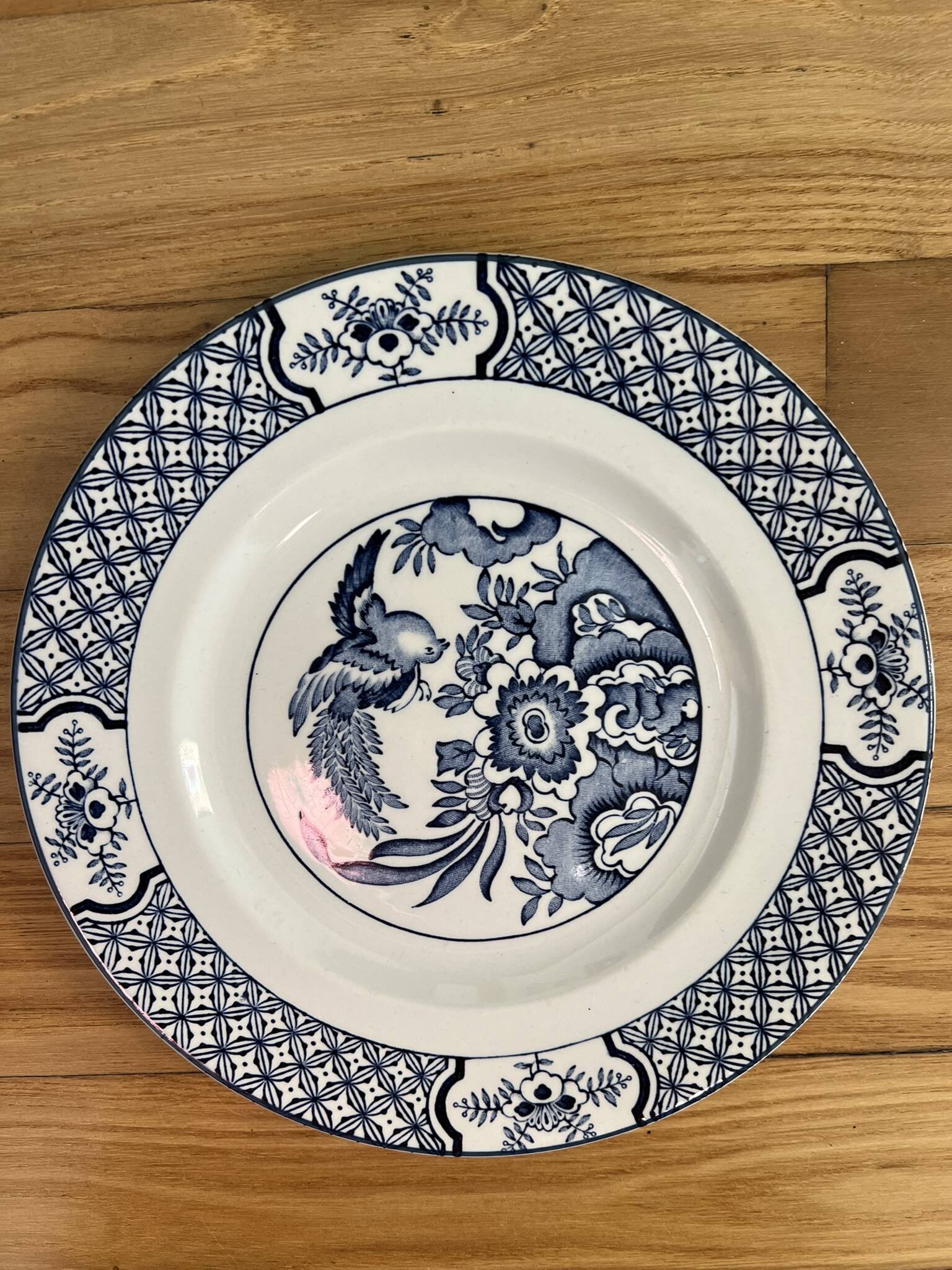 Assiettes à dessert dépareillées bleues