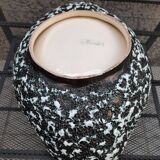 Fruit cut, center of table, ceramic, signed Vallauris, vintage 70s.