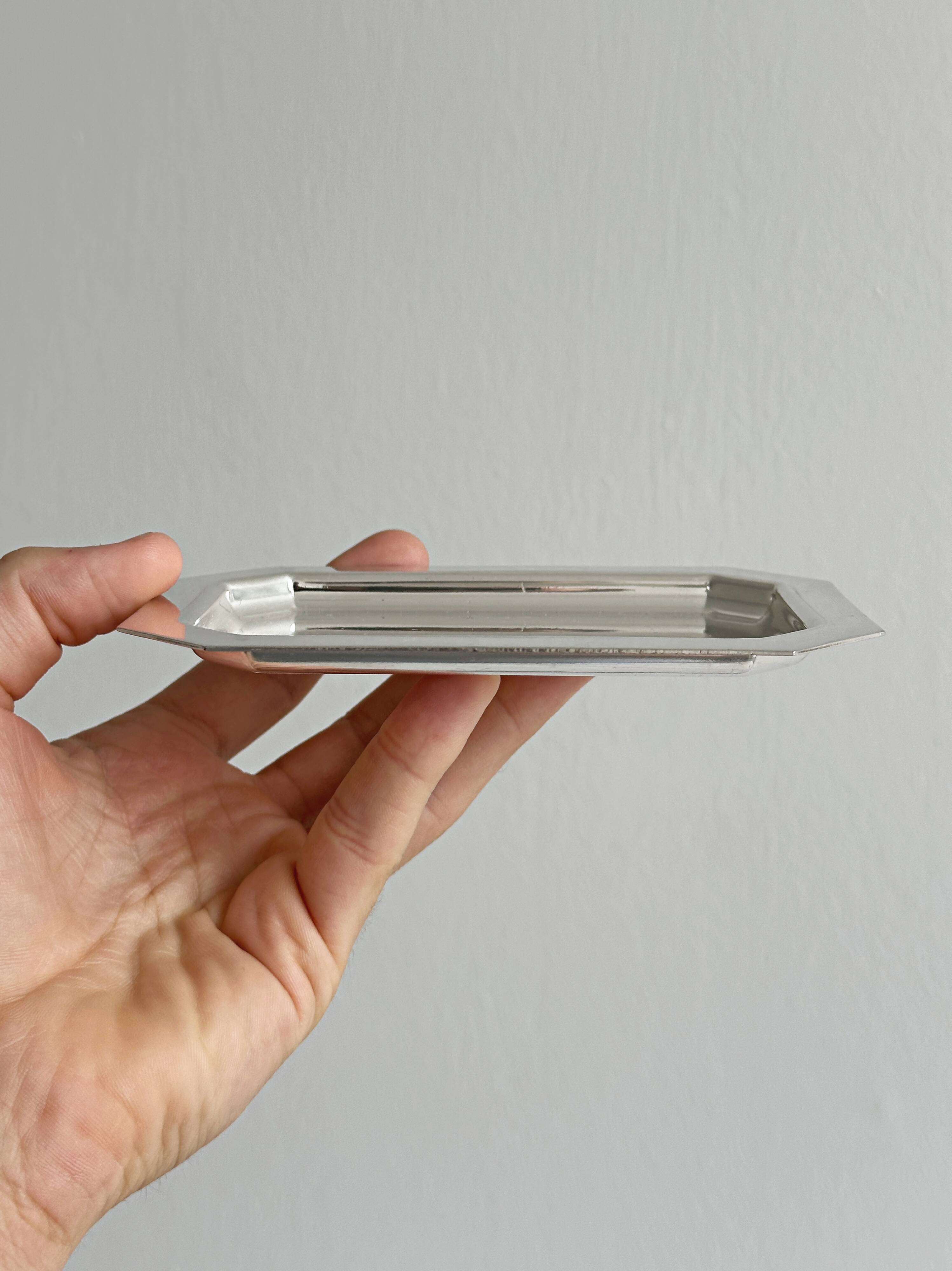 Set of 6 small silver-plated trays