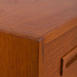 Danish mid century wide teak dresser with 8 drawers, 1960s