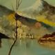vintage oil on canvas 1950/1960 mountain landscape