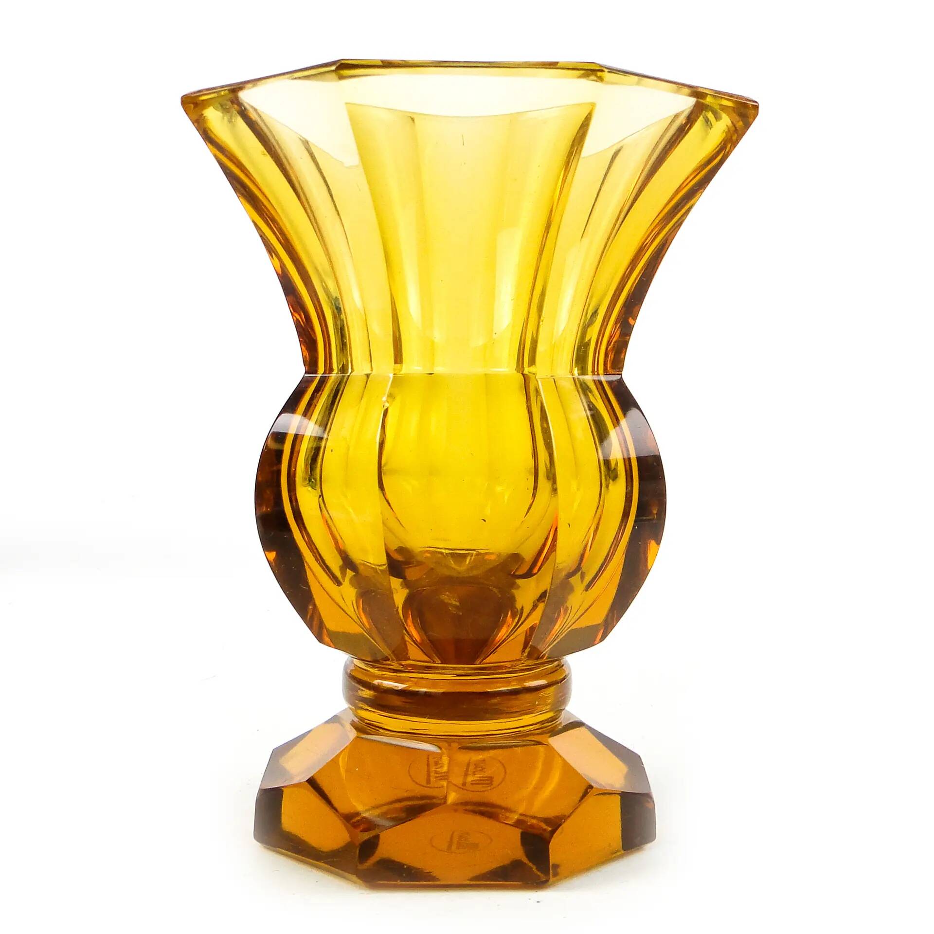 Art Deco vase, crystal, Moser, Czechoslovakia, 1930s