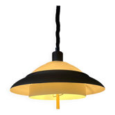 Lampe à suspension Dijkstra marron et beige de style Space Age du milieu du siècle