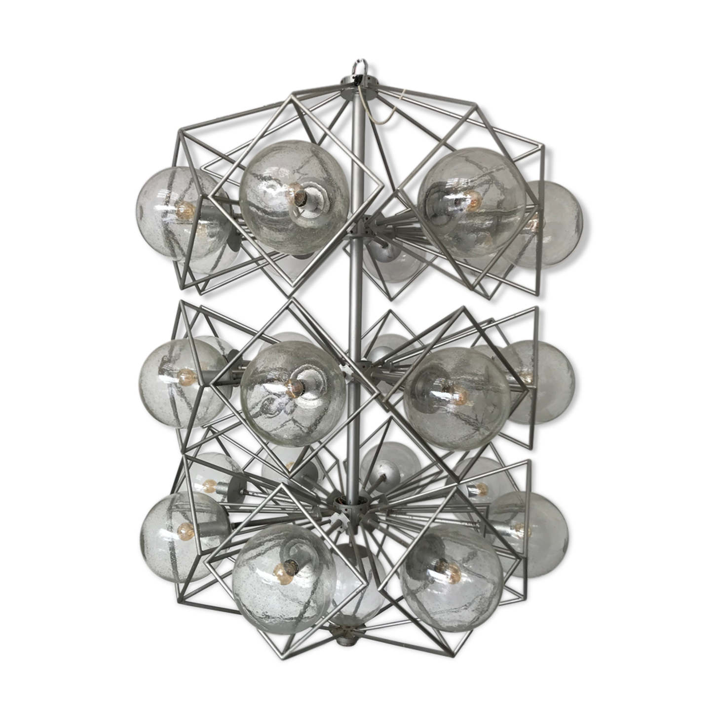 Lustre en verre et métal