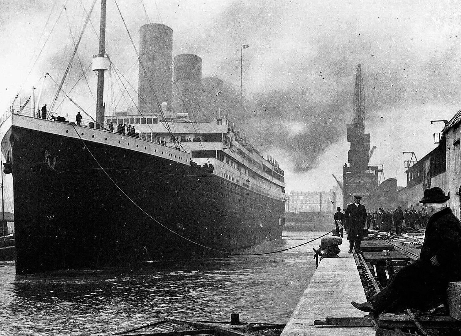 Photograph, "The Titanic Liner in Southampton Harbour," April 1912 / 15 x 15 cm