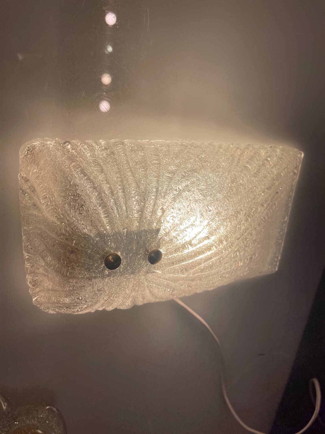 Large Murano Glass Sconces/ Flushmounts Set of 2