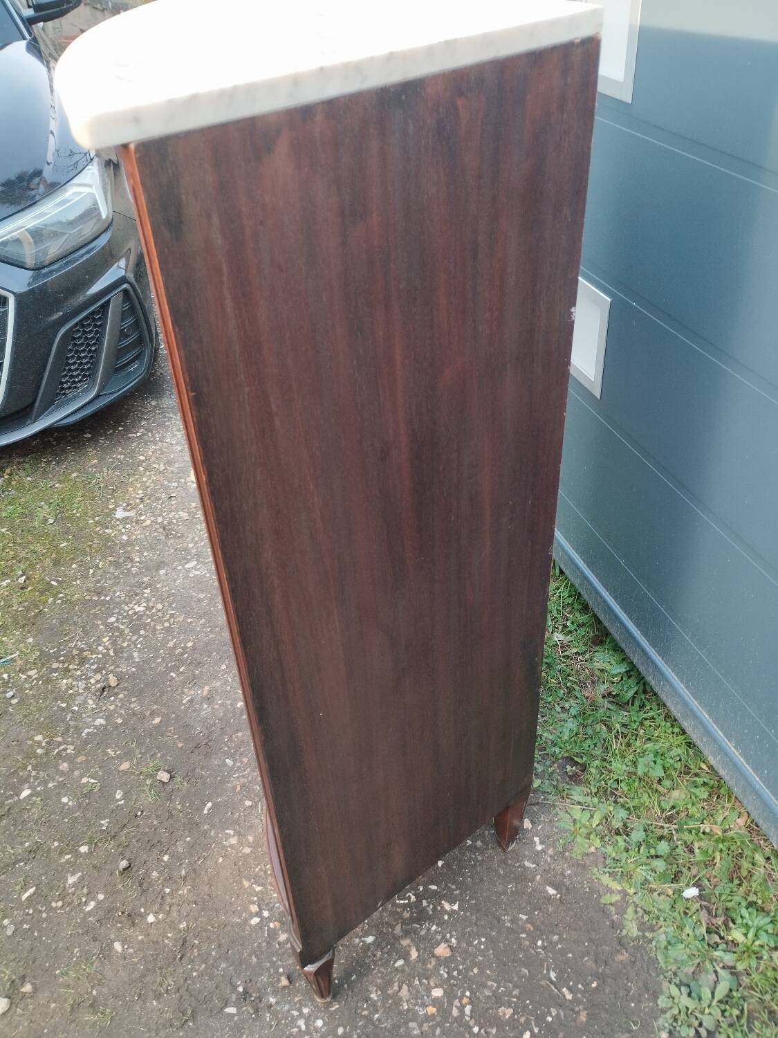 Antique Louis XVI style corner unit with marble top