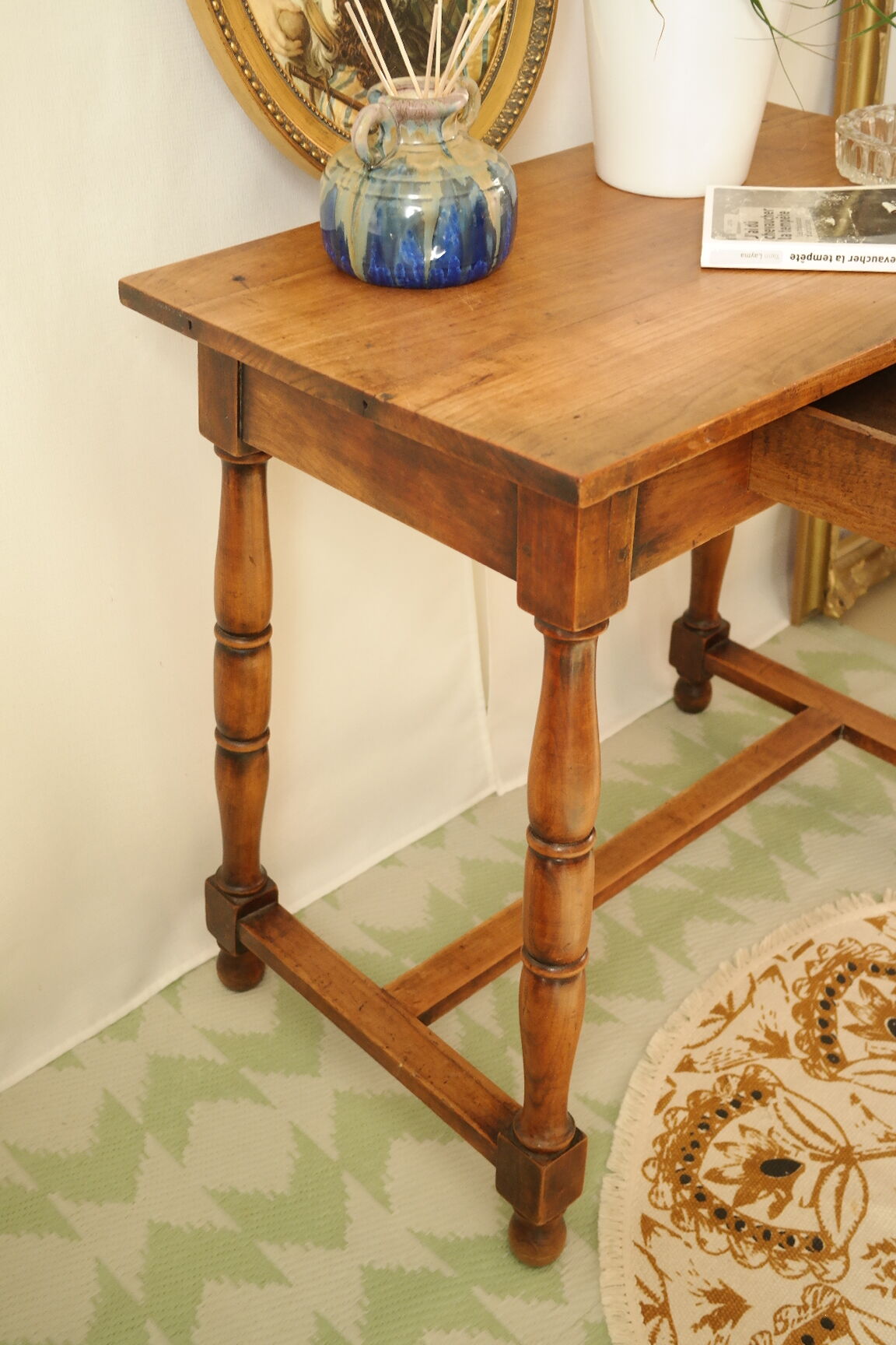 Antique walnut side table