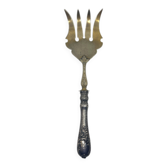 Silver-plated and gold-plated fish service fork