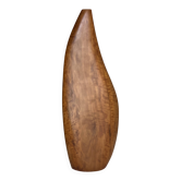 Vintage 1950s free-form vase sculpture in olive wood signed "JPL"