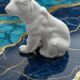Cracked ceramic bear statuette – Art Deco style - 24x20cm
