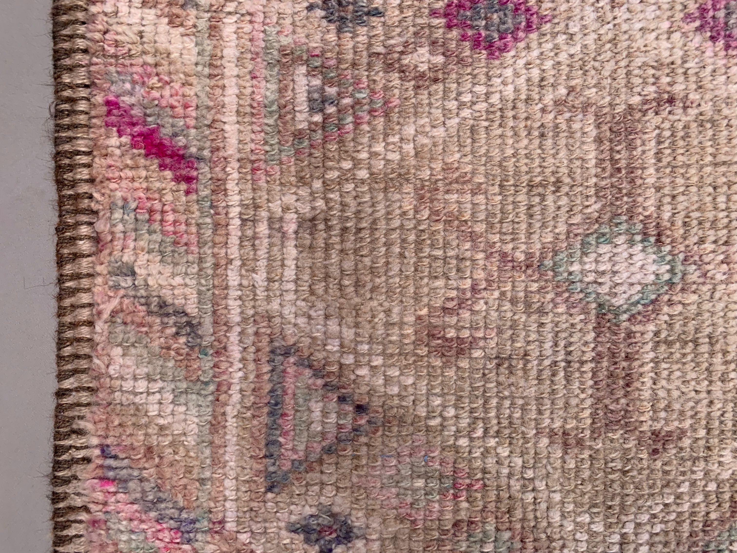 Vintage turkish  tribal runner 390x83 cm veg dye wool rug tribal, handmade