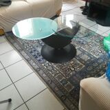 Table basse mobile, pied en fonte