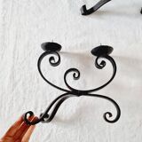 Elegant pair of vintage wrought iron candlesticks or candle holders from the 50s/60s