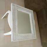 Vintage Boho rattan mirror from the 60s/70s 73*61 cm