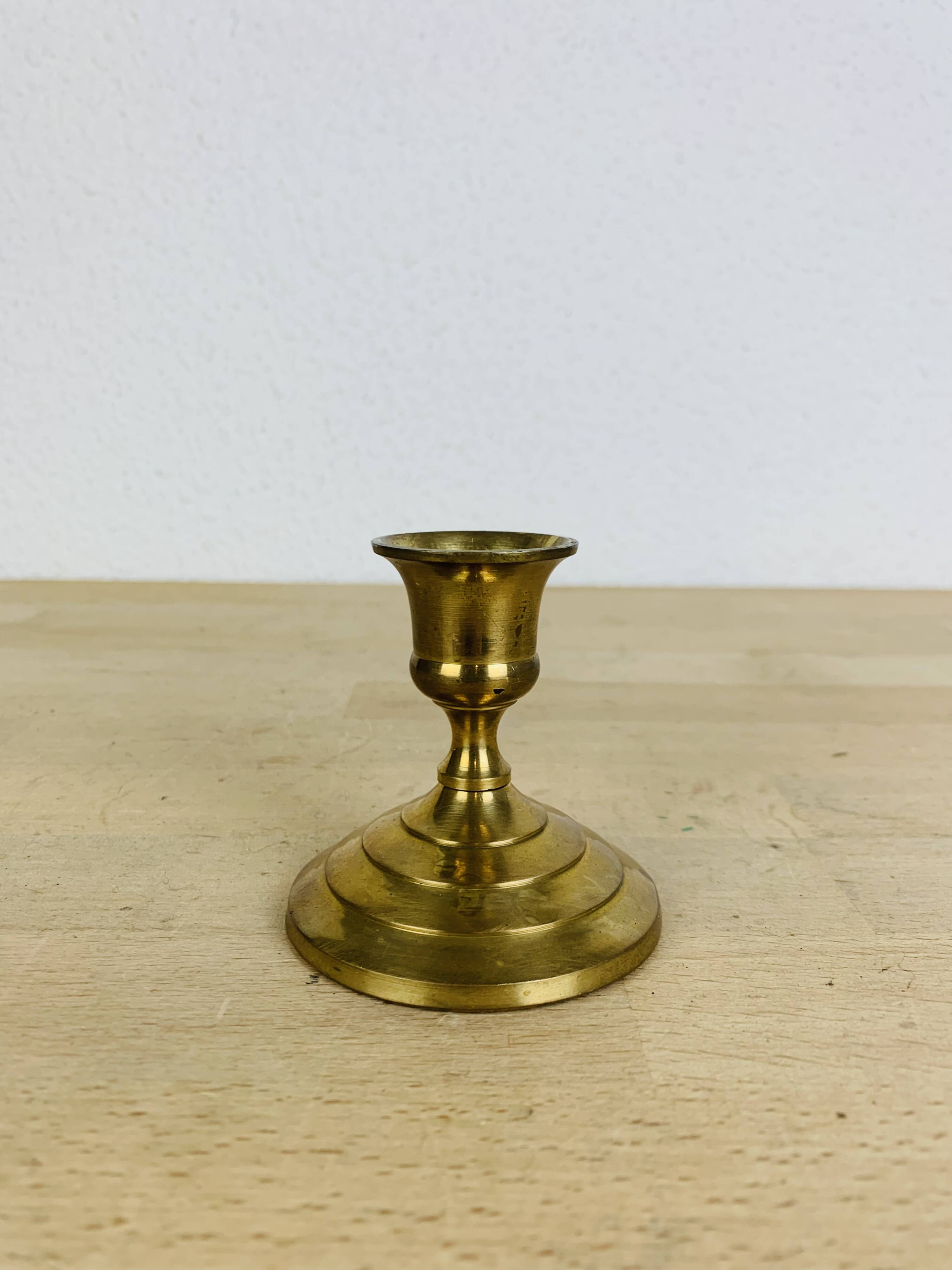 Vintage gold brass candle holder